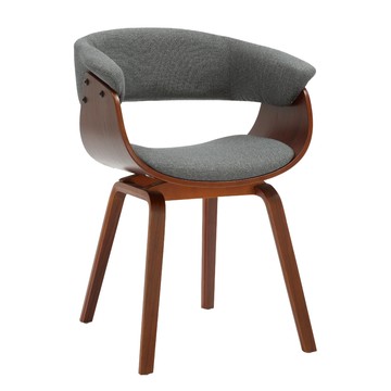 E-home Jeremy捷洛米布面造型扶手曲木休閒餐椅-三色可選灰色