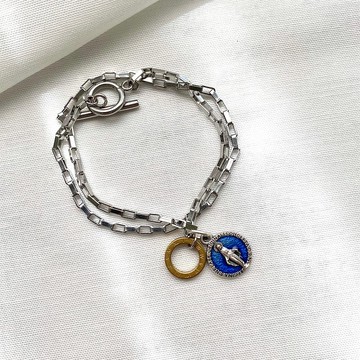 庇護 | 聖母 羅馬數字環 | 不鏽鋼手鍊