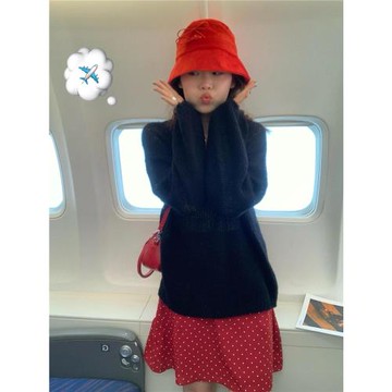 復古紅色波點半身裙女2024新款夏季赫本風法式半裙小個子a字中裙