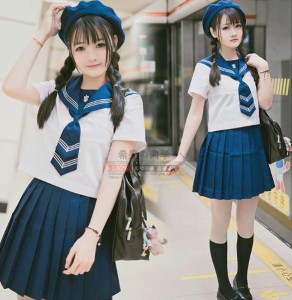 夏コスプ可愛いセーラー服半袖制服コスプレセーラー襟セーラー服制服ミニスカート上着学院風海軍風ロリータハロウィン セットアップ 通販 Lineポイント最大1 0 Get Lineショッピング