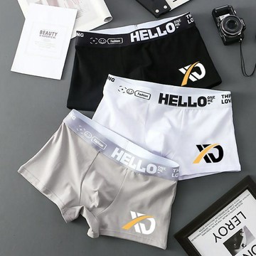 新品優質~夏季新款3條裝男士內褲男生純棉透氣抗菌平角褲衩運動潮流四角短褲頭 四角褲 內褲男生 男內褲 大尺碼 夏季內搭