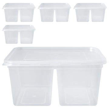 Axis 艾克思 便利輕巧食物分裝塑膠盒.糕點盒 800ml 食用級PP材質 可冷藏冷凍保鮮 5個  Clear