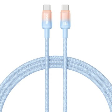 【Baseus 倍思】漸變系列 C to C 100W 充電傳輸線 2M 星海藍