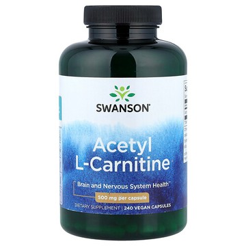 Swanson Vitamins, 乙酰 L-肉鹼，500 毫克，240 粒素食膠囊
