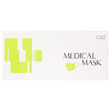 CSD 中衛 成人平面醫療口罩  青蘋綠  1盒  50片