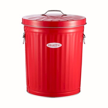 日本 OBAKETSU 手工製垃圾桶 33L(贈垃圾袋環)紅色