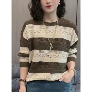 打底衫2024新款女秋冬長袖年輕減齡針織衫氣質百搭寬松內搭上衣女