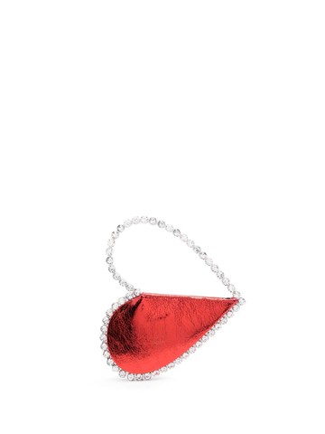 L'Alingi - Love heart-shaped metallic clutch bag - women - Calf Leather/glass - One Size - Red