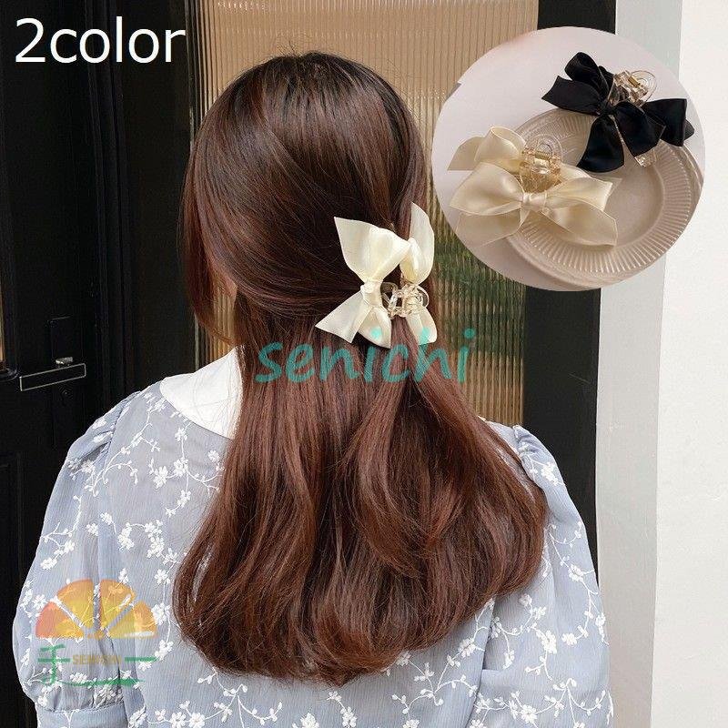 ヘアクリップ バンスクリップ レディース ヘアアクセサリー リボン シンプル しっかり 大きめ 髪飾り 髪留め まとめ髪 ヘアアレンジ クロウク 通販  LINEポイント最大GET | LINEショッピング
