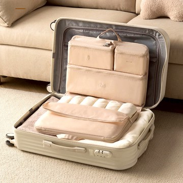 壓縮六合一旅行收纳袋-可套壓缩款 三色可選 008020 米色