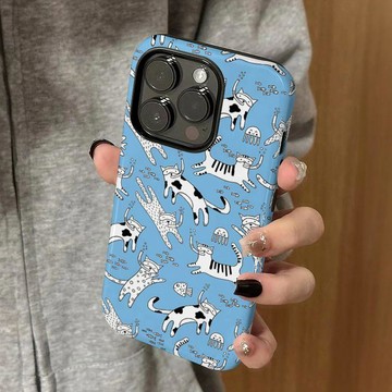 潛水貓咪蘋果17Pro手機殼iPhone16Promax菲林二合一15雙層14/1312