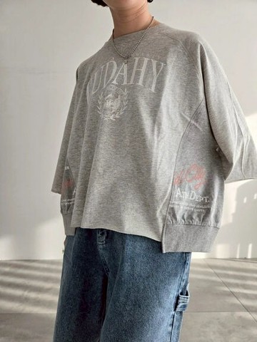 背後綁帶造型拼接圖案T恤(0F000865210) - Samansa Mos2