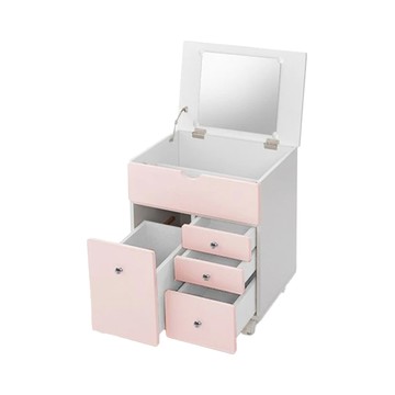 愛子 日式床頭櫃化妝車  寬40.5x深32.5x高52 CM  粉色  1個