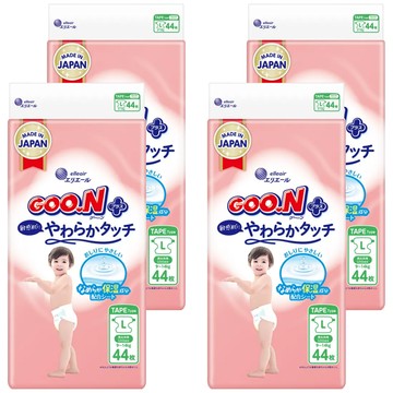 GOO.N 大王 日本境內版 SJ柔觸肌系列 黏貼型尿布 9~14kg  176片  L
