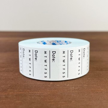 手帳標籤貼紙 日期與星期 黑色 日本製 標籤貼紙 捲式貼紙 ls-007