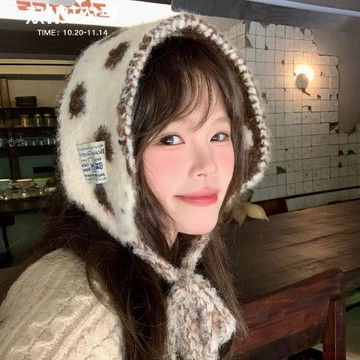 精選好物🌈韓系可愛ins多用羊羔毛波點耳罩保暖護耳百搭