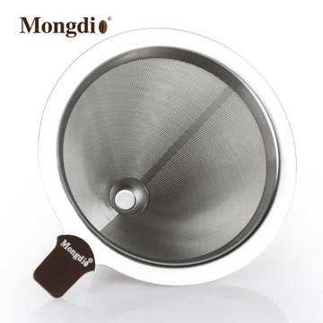 Mongdio咖啡濾網超細加密 不銹鋼手沖滴漏濾杯過濾器咖啡茶漏斗