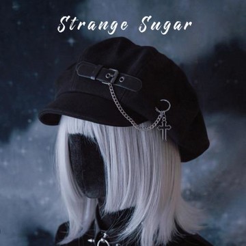 怪糖飾物集原創手工皮扣鏈條云朵帽貝雷帽暗黑系秋冬保暖黑色