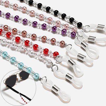 seoul show首爾秀 珠光間隔串珠兩用口罩掛繩鏈墨鏡平光眼鏡鍊老花近視防丟鍊