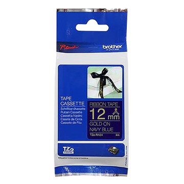 兄弟牌brother絲質緞帶標籤帶/TZe-RN34/12mm/海軍藍金字