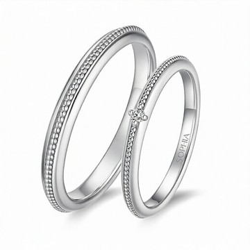 SOPHIA 珠寶 - 深情 18K金 結婚對戒 情侶對戒 鑽石對戒