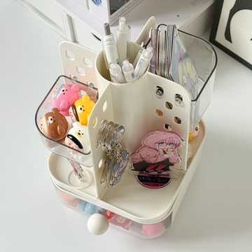 【台灣公司 可打統編】桌面洞洞板可旋轉盲盒展示架谷子萌粒收納書桌可旋轉文具收納盒子 h8157