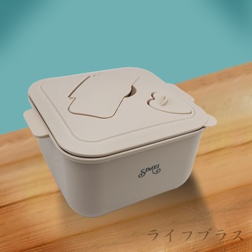 SIMEI 可微波304不鏽鋼方形泡麵碗-15cm-(米白色)-1入