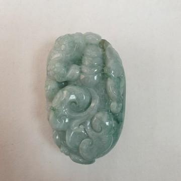 逸品軒～天然緬甸玉A貨-O0381-招財三腳蟾手把件長80mm寬50mm厚31mm💰特價3000元