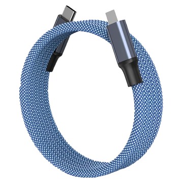 Magtame Type-C-Type-C磁性快收納充電傳輸線 60W 扁線款  1.5m  藍色  1條