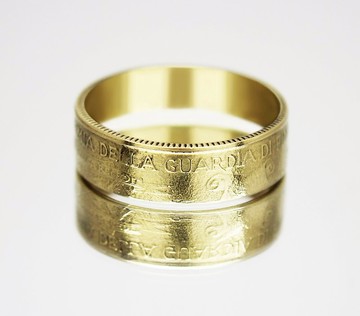 意大利硬幣戒指 200 里拉 1996 男士硬幣戒指 女士硬幣戒指