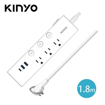 【KINYO】CGUPD-343 四開三插PD延長線-1.8m【三井3C】