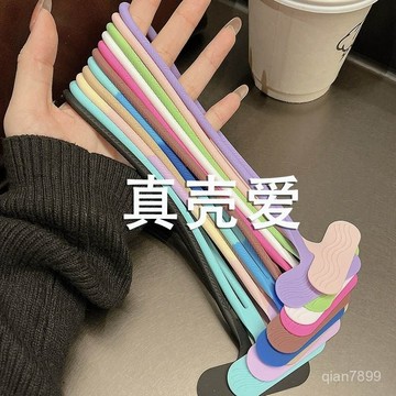💥臺灣有貨💥免運💥一體式貼片夾片硅膠手繩短款手機掛繩適用手機殻可掛鑰匙扣門禁卡 QE5G