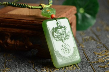 【貔護】天然碧玉貔貅福牌吊墜項鏈