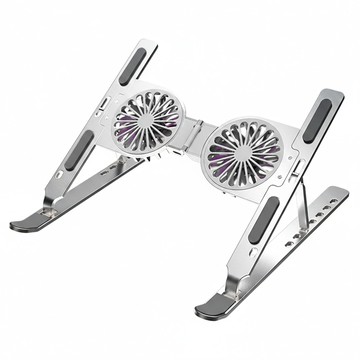 ANTIAN C9 可折疊鋁合金風扇散熱筆電增高支架  銀色  1個
