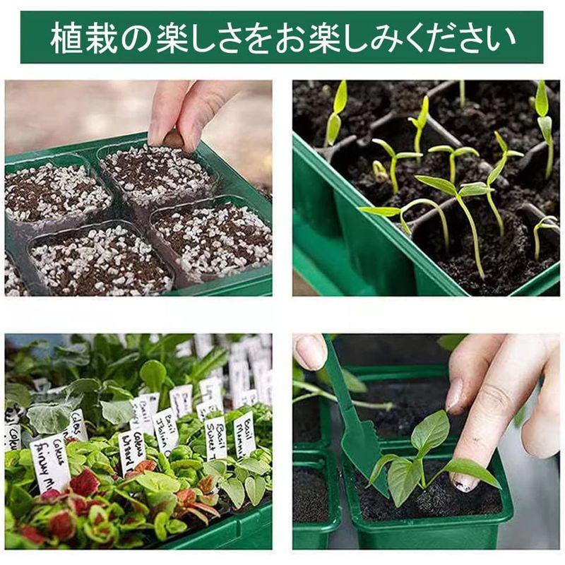 育苗ポット植物育成ライト付き セット 育苗トレイ 育苗箱 12穴 種子トレイ 発芽 育苗セット 種まきハウス 苗箱 種まき器 育苗ボック