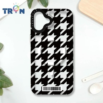 TRON IPHONE 16 PLUS 經典千鳥紋 防摔 MAGSAFE 磁吸 太空載具殼 透白 手機殼