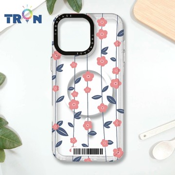 TRON IPHONE 16 PRO MAX 條紋透明小花C款 防摔 MAGSAFE 磁吸 太空載具殼 透白 手機殼