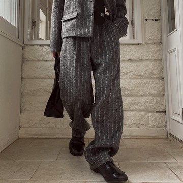 【Metanoia】🇰🇷韓製 寬鬆條紋落地褲