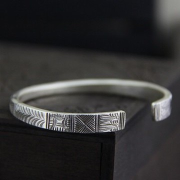 純銀手環 復古泰銀手鍊-時尚文藝復古雕花生日情人節禮物女飾品73gg46【獨家進口】【米蘭精品】