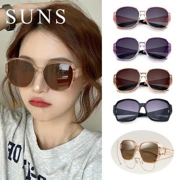 【SUNS】時尚韓版ins大框偏光墨鏡/套鏡 防滑鏡腳 抗藍光+抗UV400 防眩光/遮陽/眼鏡族首選