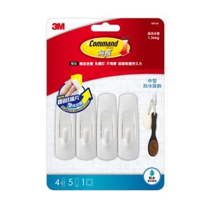 3M 無痕防水中型掛鉤超值包 4入