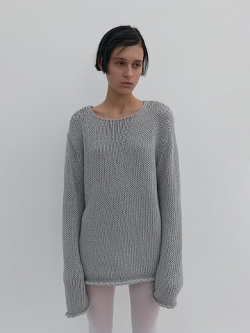 RELAXED COTTON SWEATER [PALE SKY]
