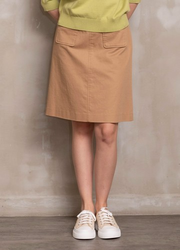 *俏漾舒活棉感及膝工裝裙（附腰帶）