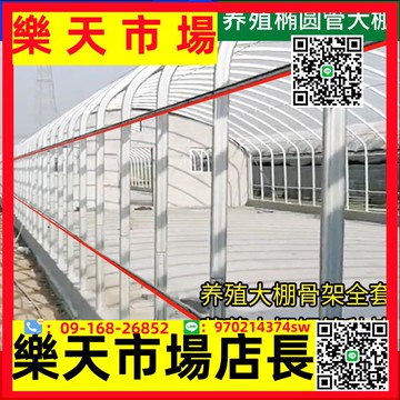 （高品質）養殖鋼管大棚骨架全套拱棚養羊廠雞棚養豬養牛搭建橢圓管花架保溫