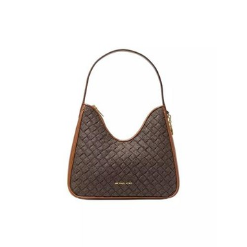【Michael Kors】編織紋肩背包-咖啡色