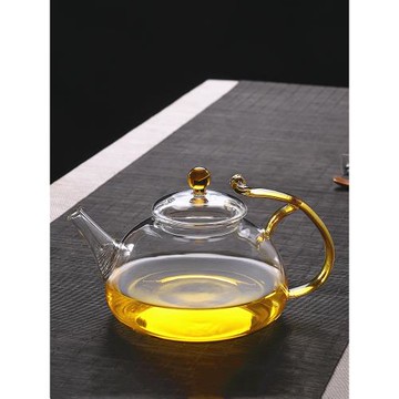 玻璃茶壺耐熱花茶壺透明加厚家用單壺功夫茶具泡茶燒水煮茶壺茶器