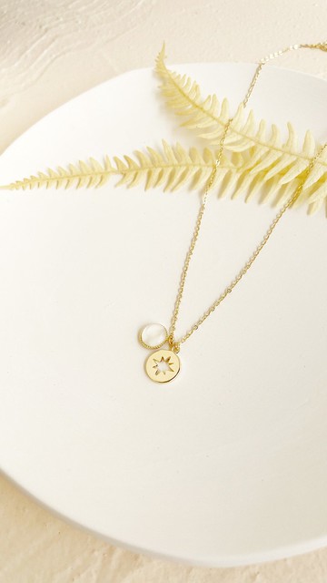 【精緻禮盒】縷空星星貓眼石項鍊－你所在的那顆星 #金色 貓眼