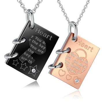 項鍊．愛情鑰匙．白鋼．情書．客製化刻字/照片