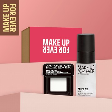獨家限定✈️定妝雙星旅行組【MAKE UP FOR EVER】活氧定妝噴霧＋蜜粉餅💫 隨時綻放水潤光感，輕鬆持妝一整天💦