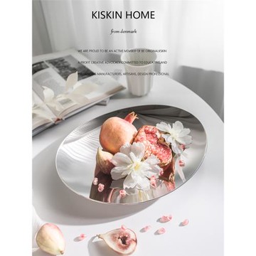 簡約輕奢北歐ins不銹鋼創意現代客廳家用茶幾果盤零食盆擺件托盤